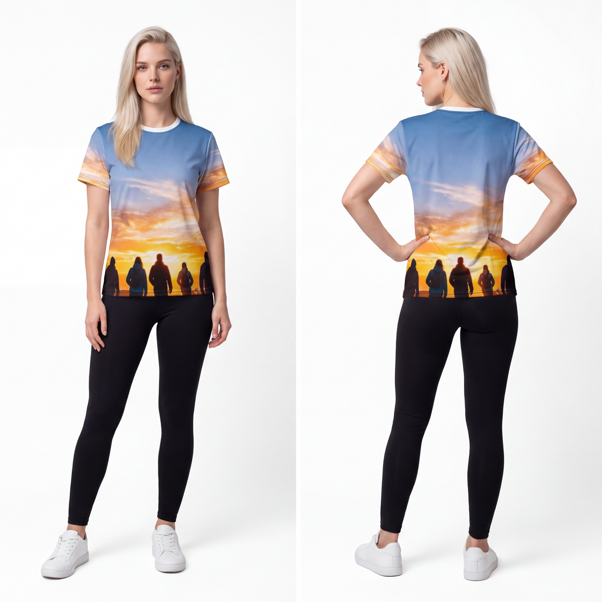 Unisex Cut & Sew Tee - Sunset Mountain | Echovira Gallery