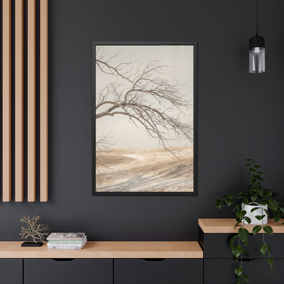 Framed Poster - Minimalist Winter Tree — Portrait