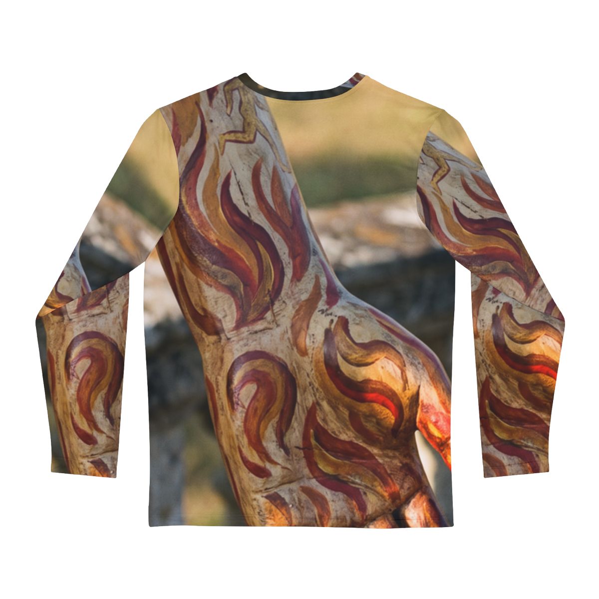 Men's Long Sleeve Shirt - Elemental Fire Ritual Painted... |...