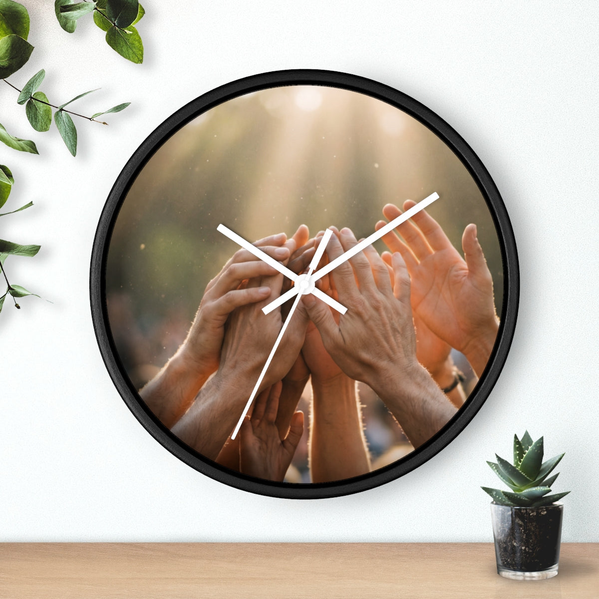 Wall Clock - Golden Rays of Unity Wall Art | Echovira...
