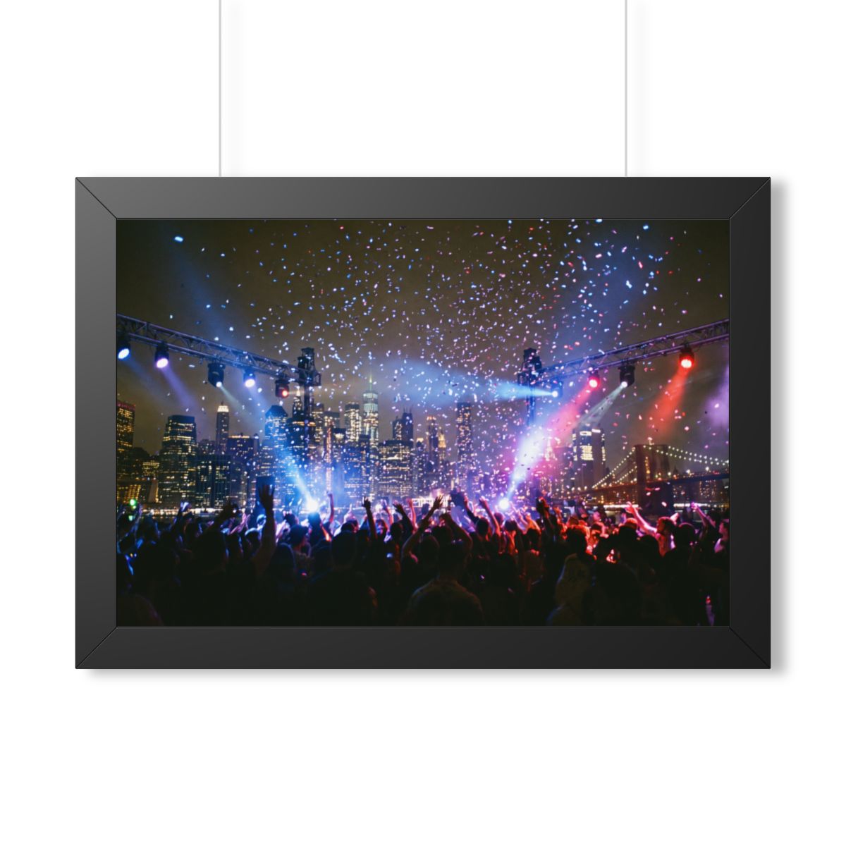 Framed Horizontal Poster - City Skyline Festival Euphoria......