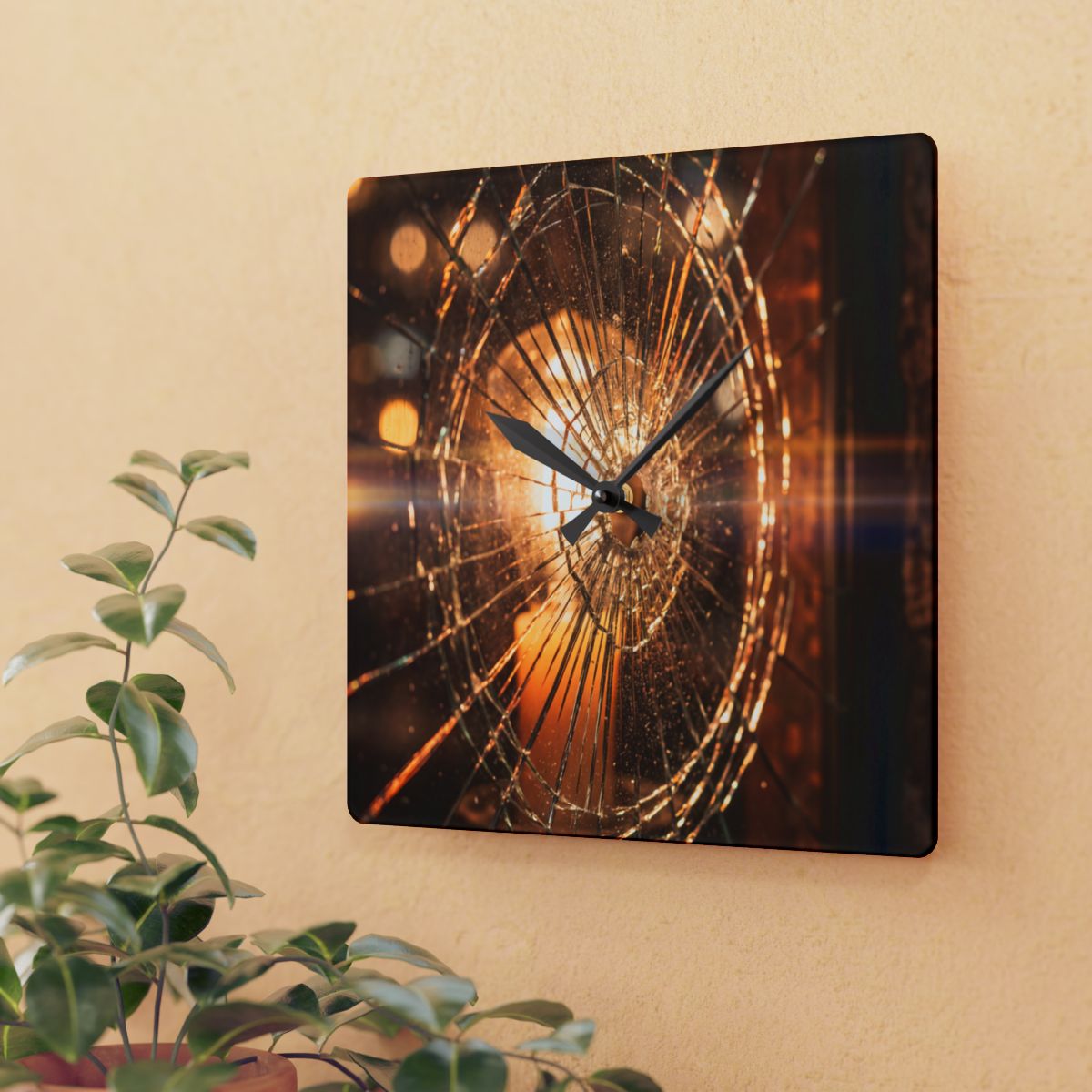 Acrylic Wall Clock - Fractured Glow