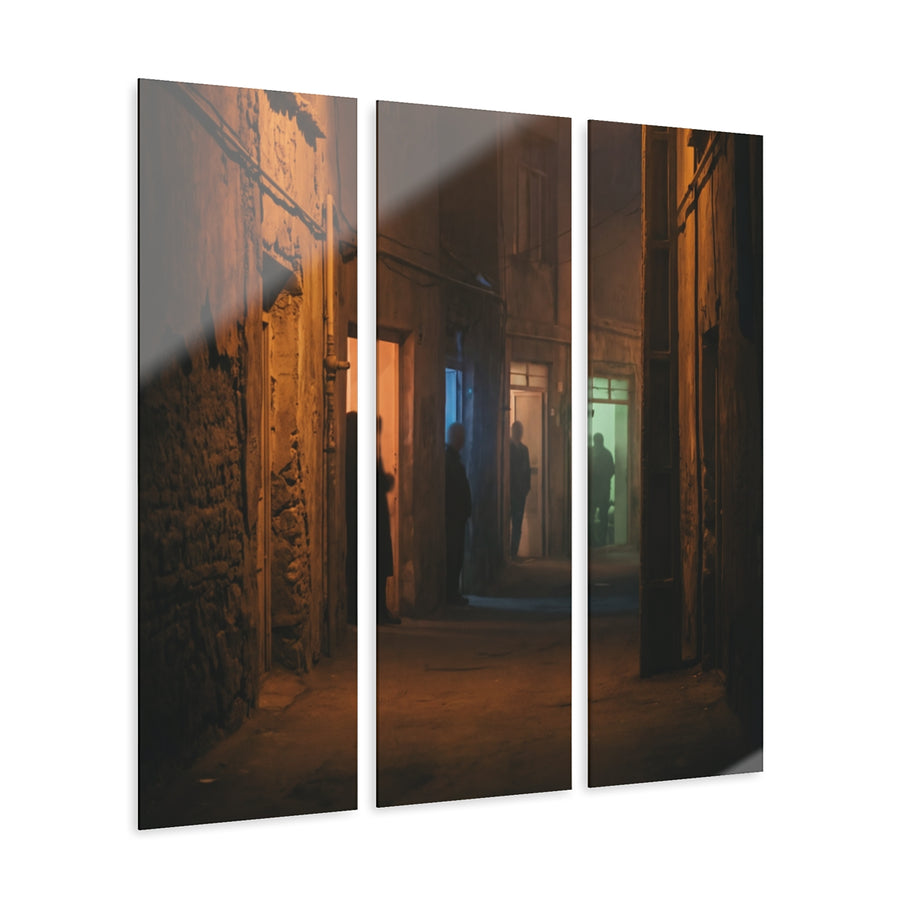 Acrylic Prints Triptych - Midnight Shadows — Portrait
