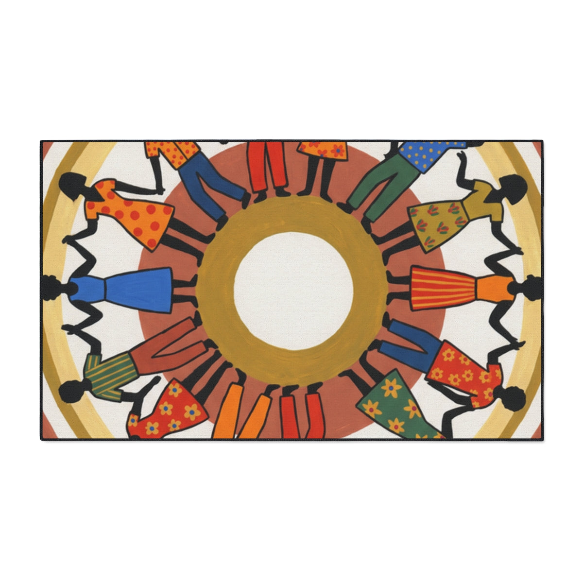 Heavy Duty Floor Mat - Unity Mandala Folk Art | Echovira...