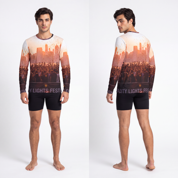 Men's Long Sleeve Shirt - City Lights