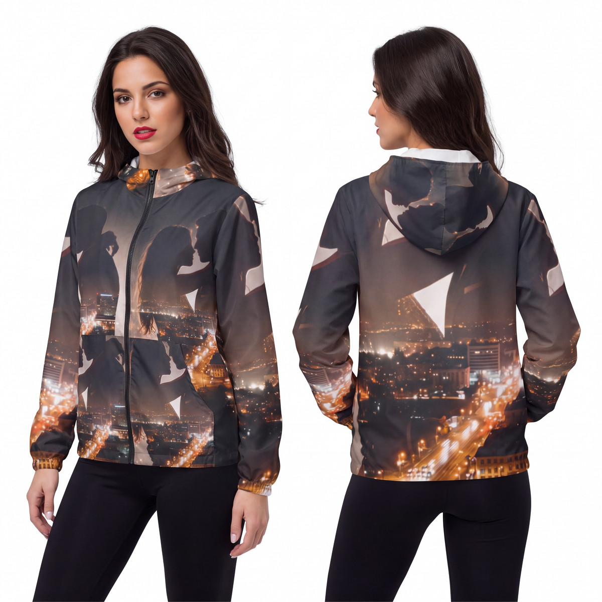 Unisex Windbreaker - Midnight City Skyline | Echovira...