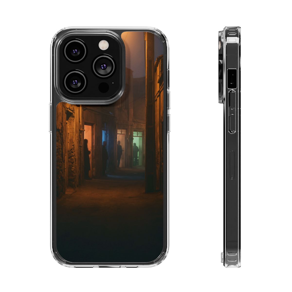 Clear Impact-Resistant Case - Night Alley iPhone Glow |...