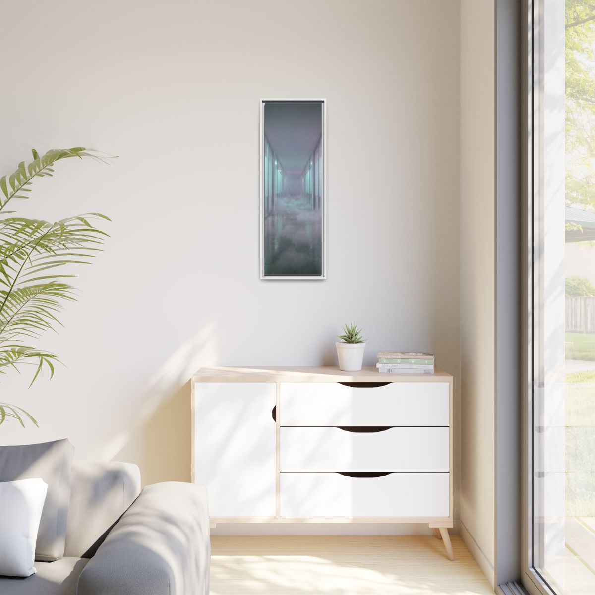 Matte Canvas, Framed - Liminal Corridor Fog Art Print —... |...