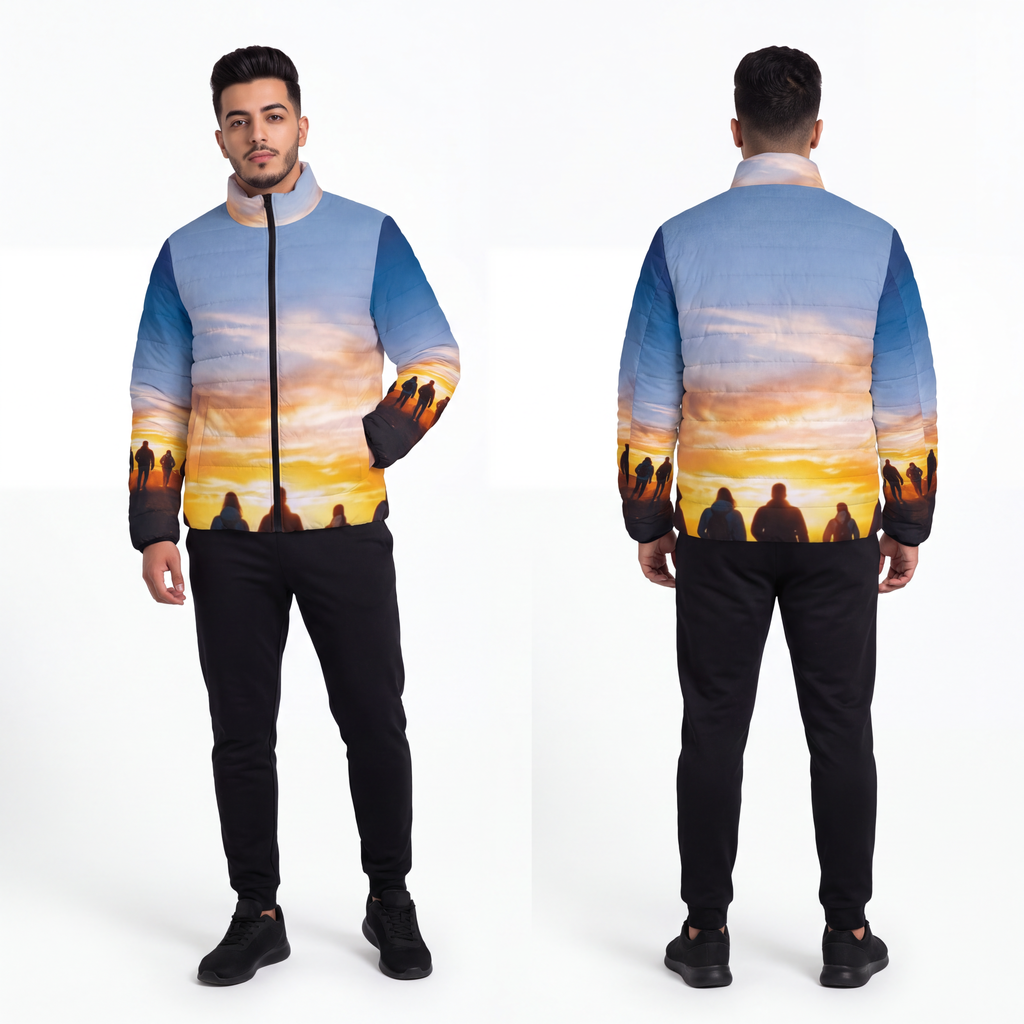 Men's Puffer Jacket - Sunset Ridge | Echovira Gallery