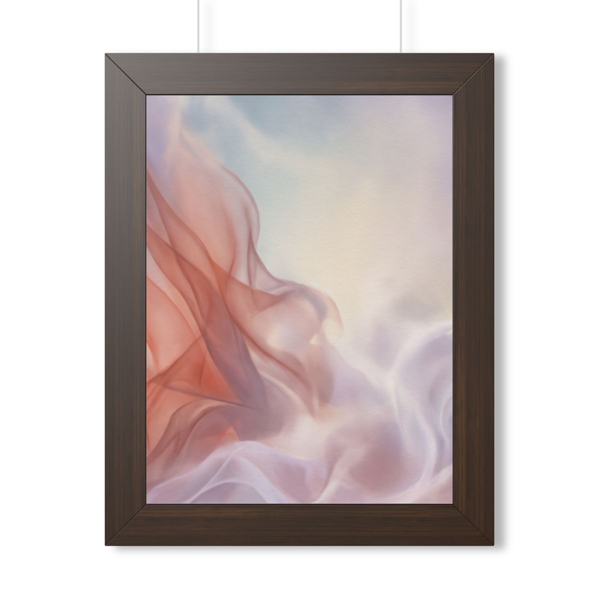 Framed Vertical Poster - Ethereal Silk Flow Pastel... |...