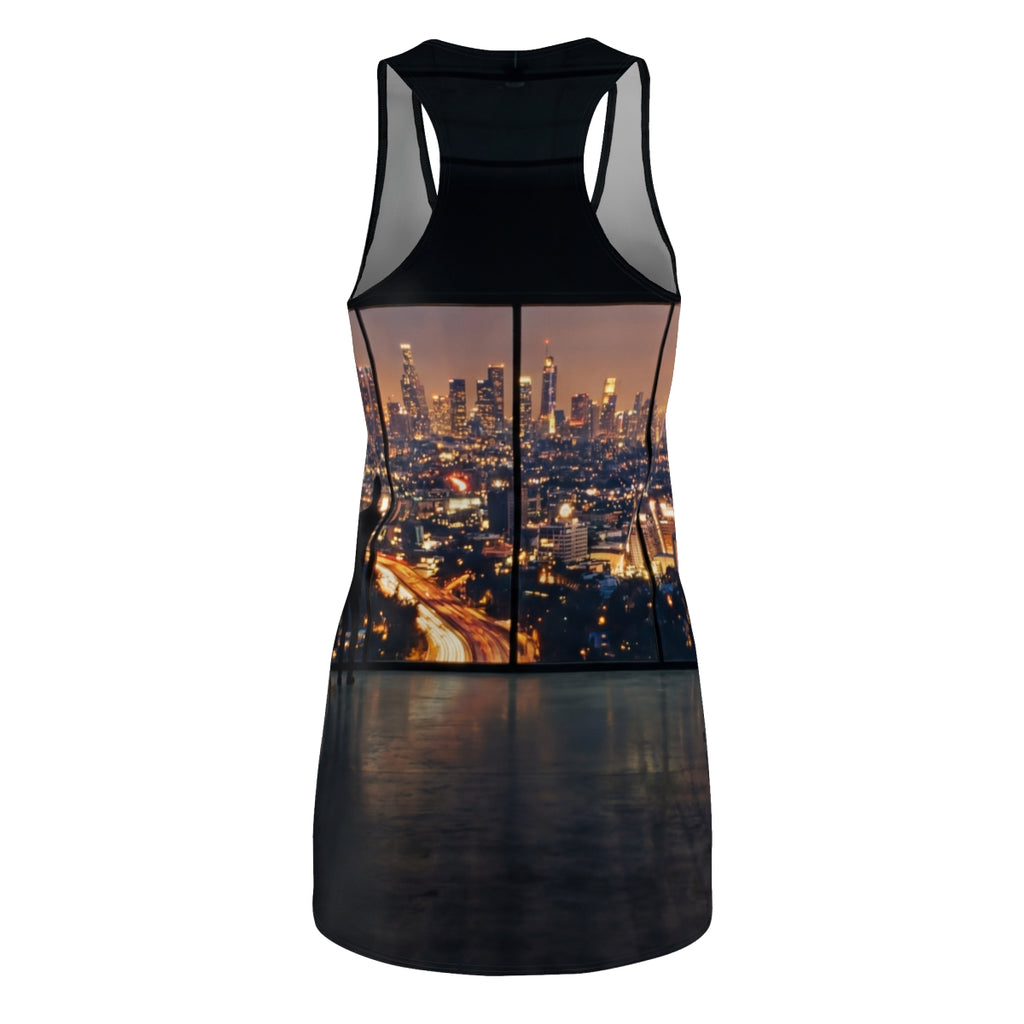 Women's Cut & Sew Racerback Dress - City Skyline Glow |...
