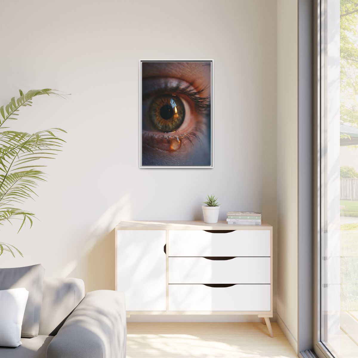 Matte Canvas, Framed - Amber Iris Reflection Fine Art Print...