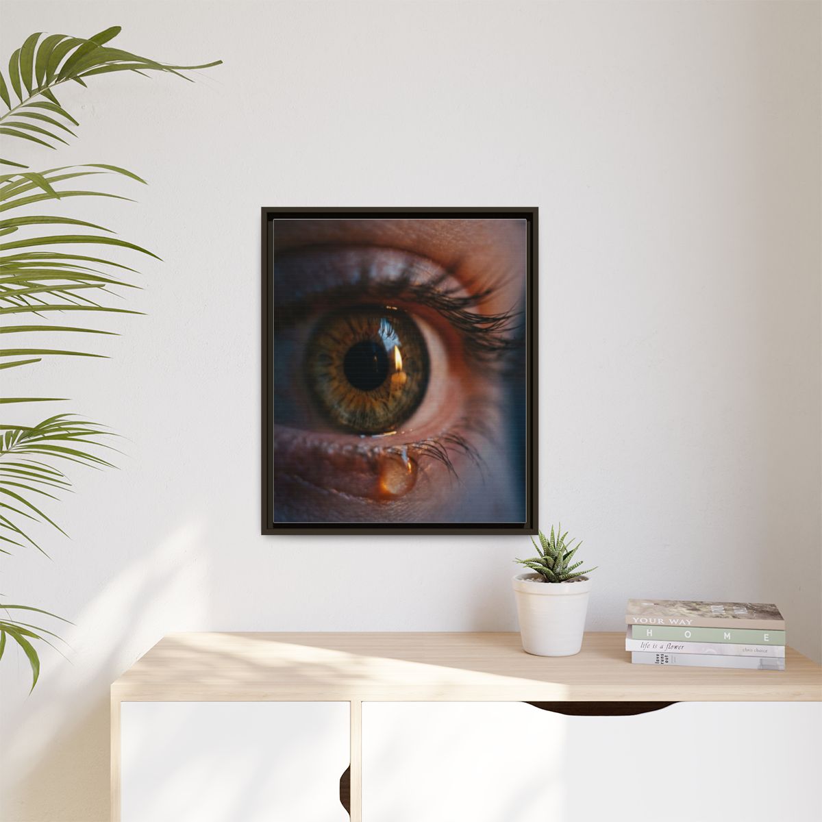 Matte Canvas, Framed - Amber Iris Reflection Fine Art Print...