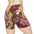 Women's Biker Shorts with Phoenix & Peonies