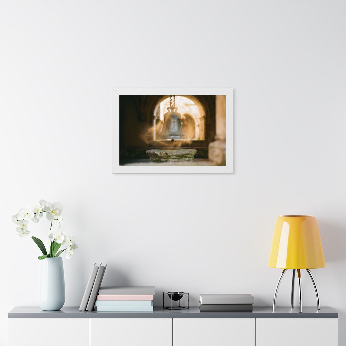 Framed Horizontal Poster - Cloister Bell — White (14×11... |...