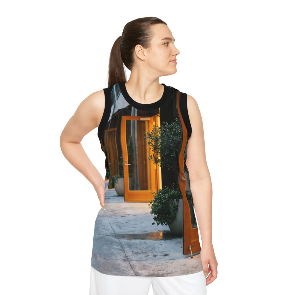 Unisex Basketball Jersey - Twilight Walkway | Echovira...