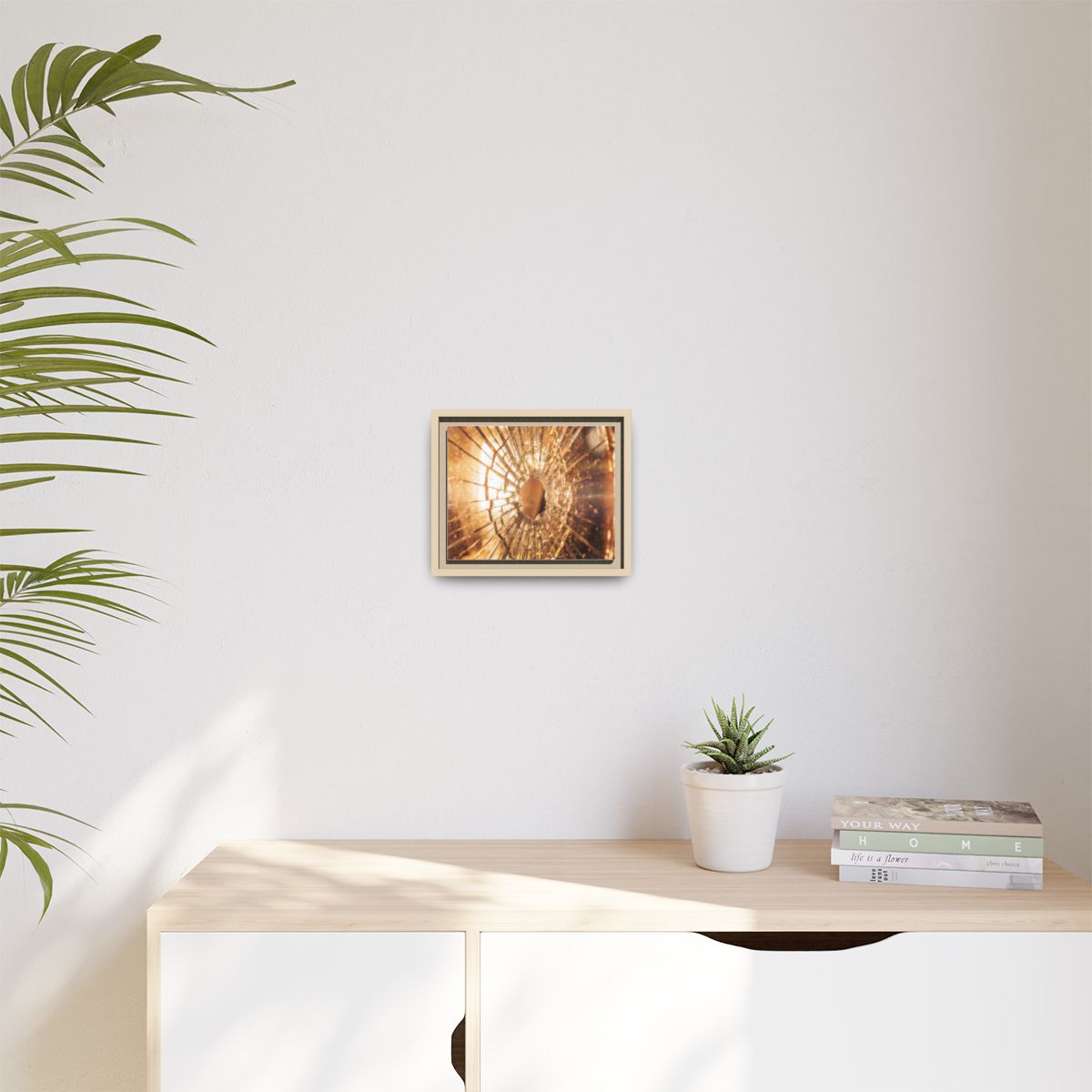 Matte Canvas, Framed - Golden Fractured Art — Natural /... |...