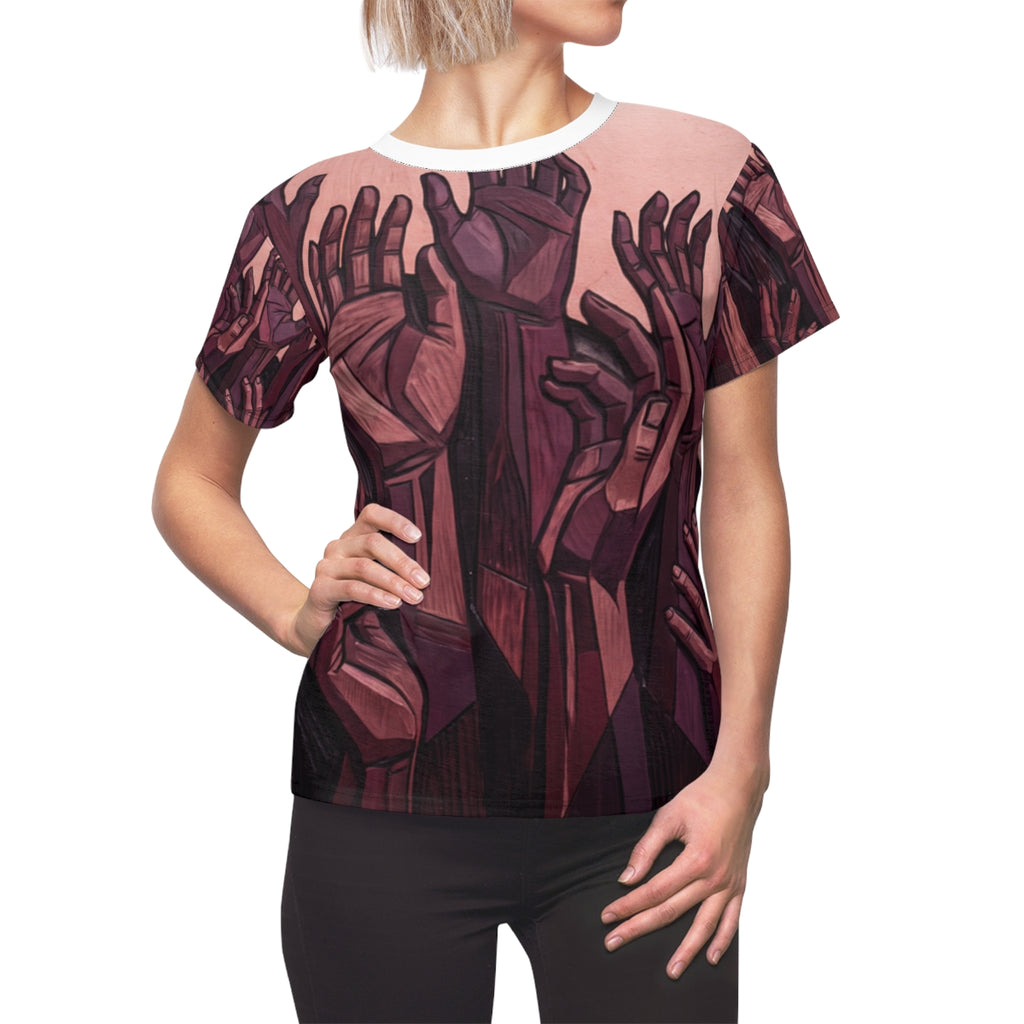 Women's Tee - Sculpted Hands Unity | Echovira Gallery