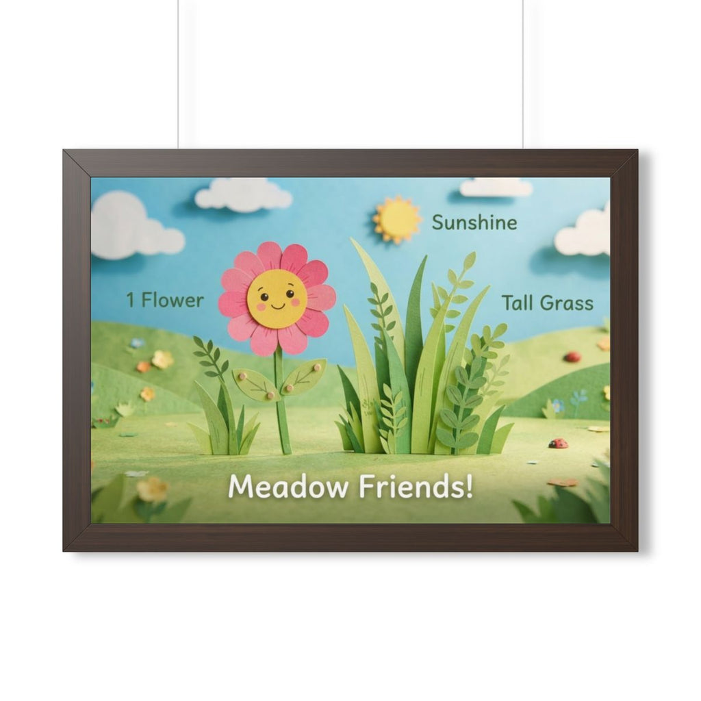 Framed Horizontal Poster - Meadow Vista — Walnut (14×11... |...