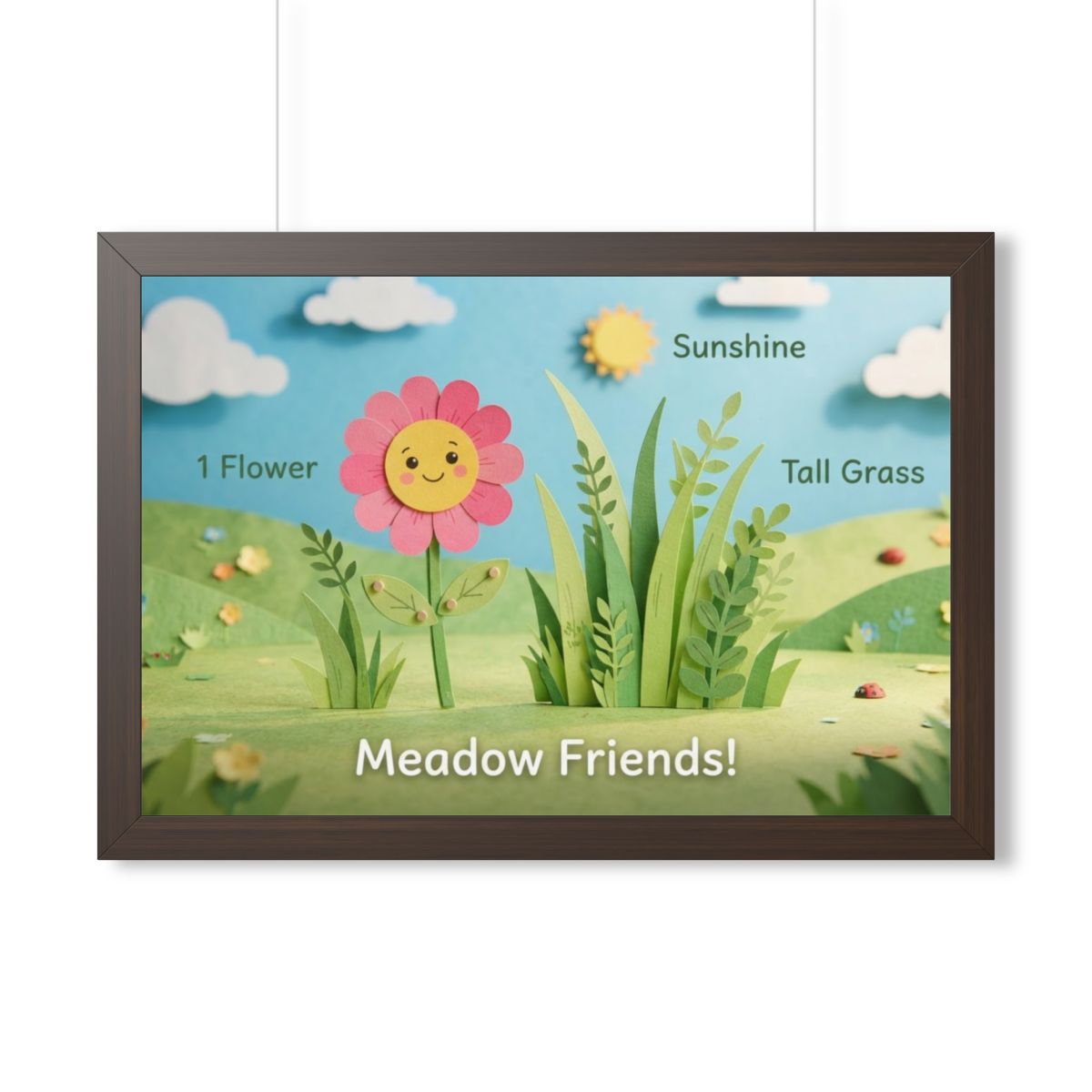 Framed Horizontal Poster - Meadow Vista — Walnut (14×11... |...