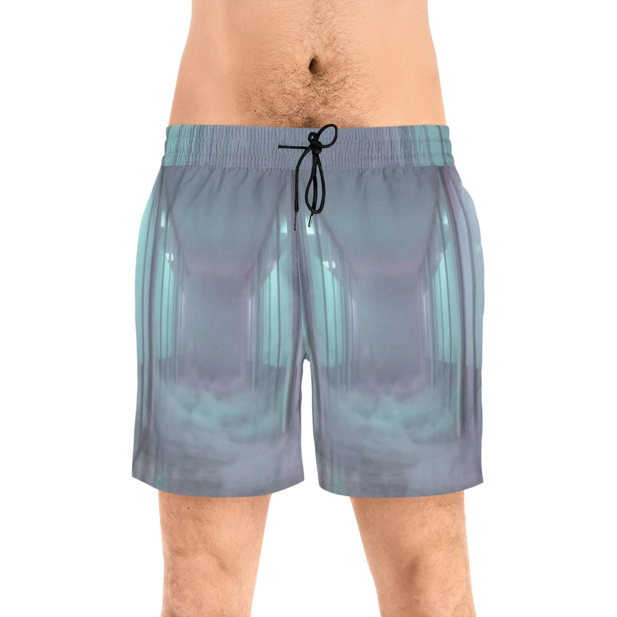 Men's Mid-Length Swim Shorts - Liminal Corridor Fog Art... |...