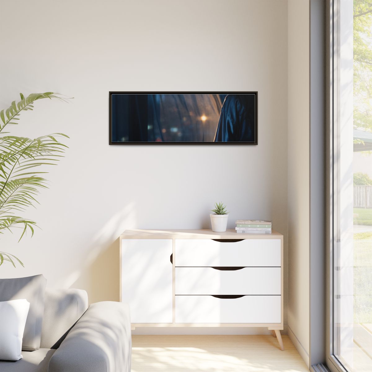 Matte Canvas, Framed - Nocturnal Solitude Silhouette —... |...