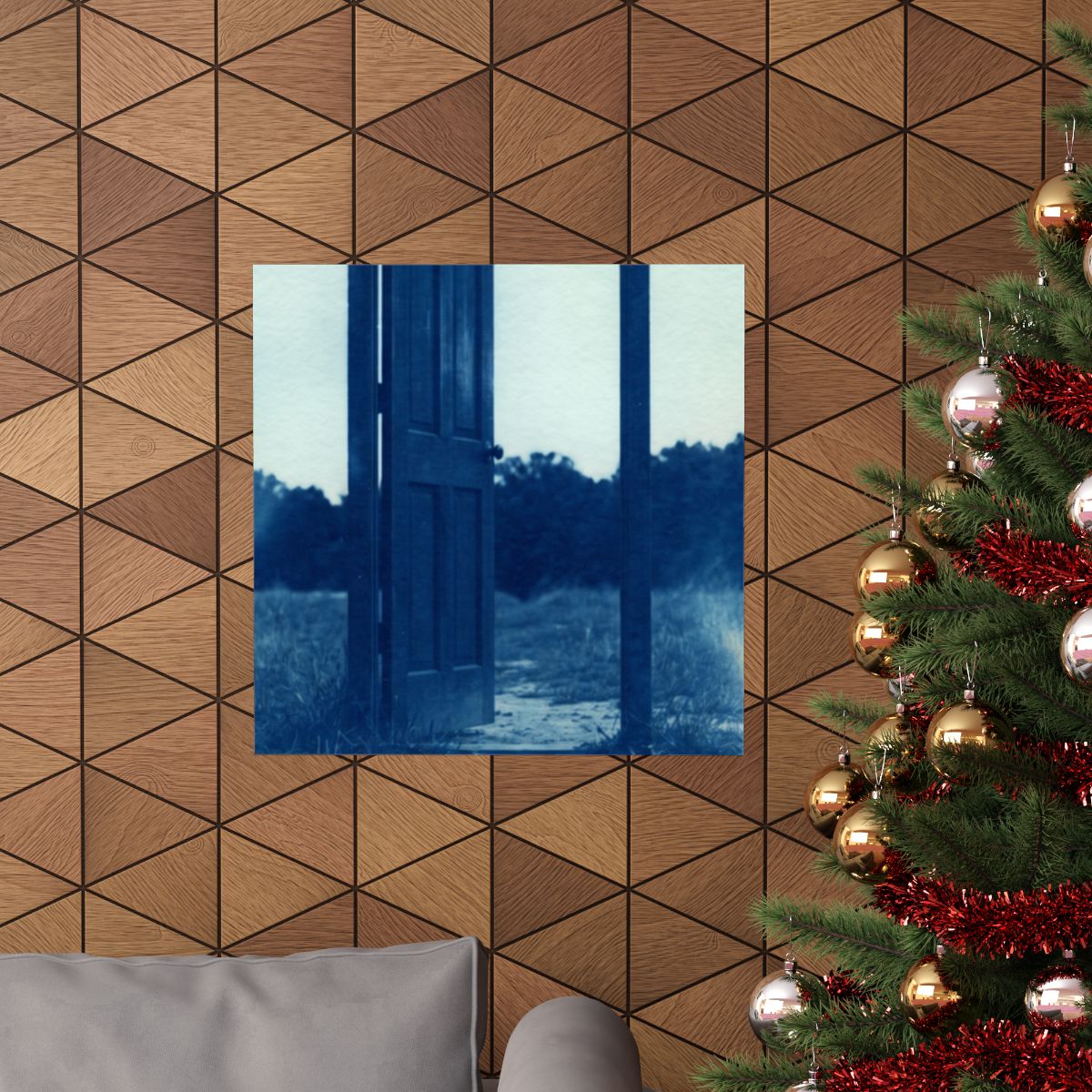 Matte Vertical Poster - Cyanotype Gate (8×10 & 36×54) |...