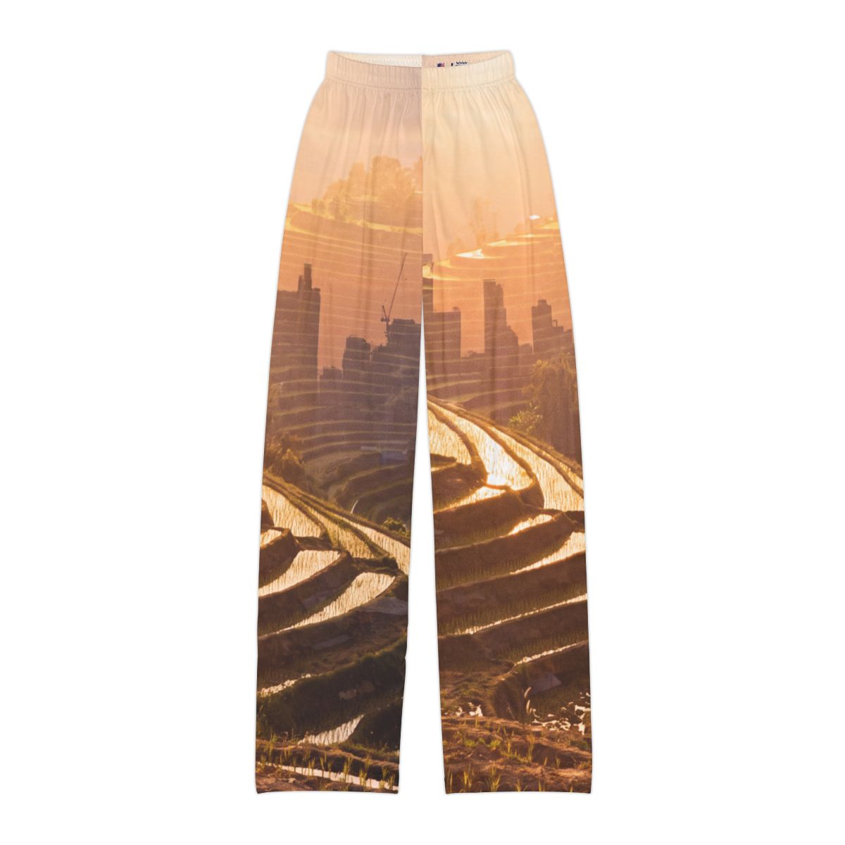 Pantaloni da casa per bambini con skyline al tramonto