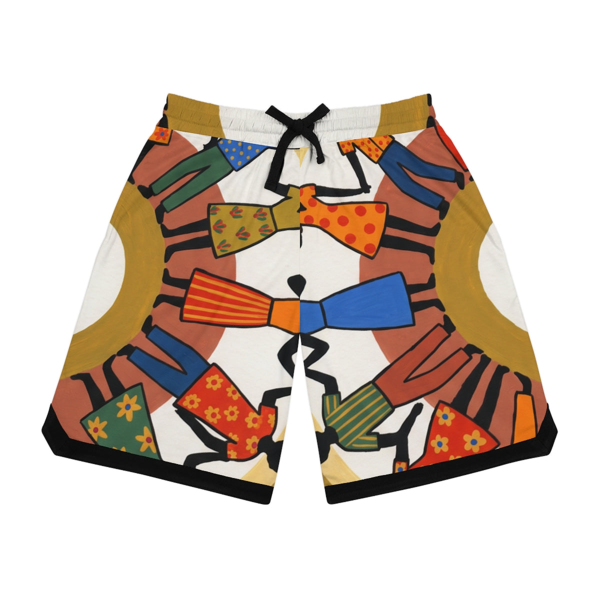 Basketball Rib Shorts - Unity Mandala Folk Art | Echovira...