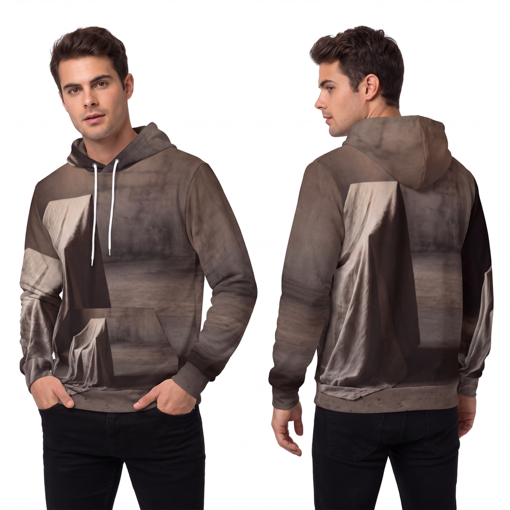 Men's Fashion Hoodie - Silent Chamber Shadowed Chair Art......