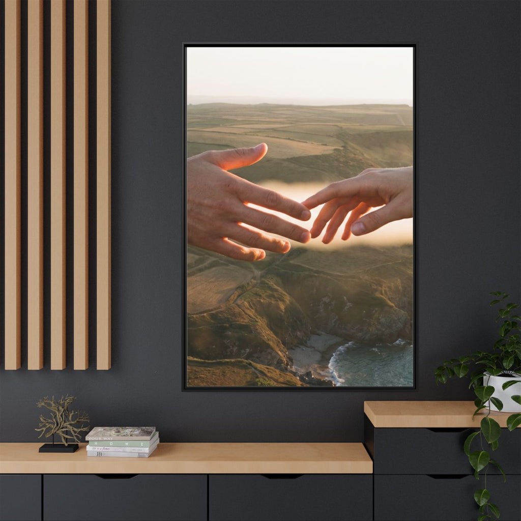 Matte Canvas, Framed - The Infinite Touch | Ethereal Coastal...