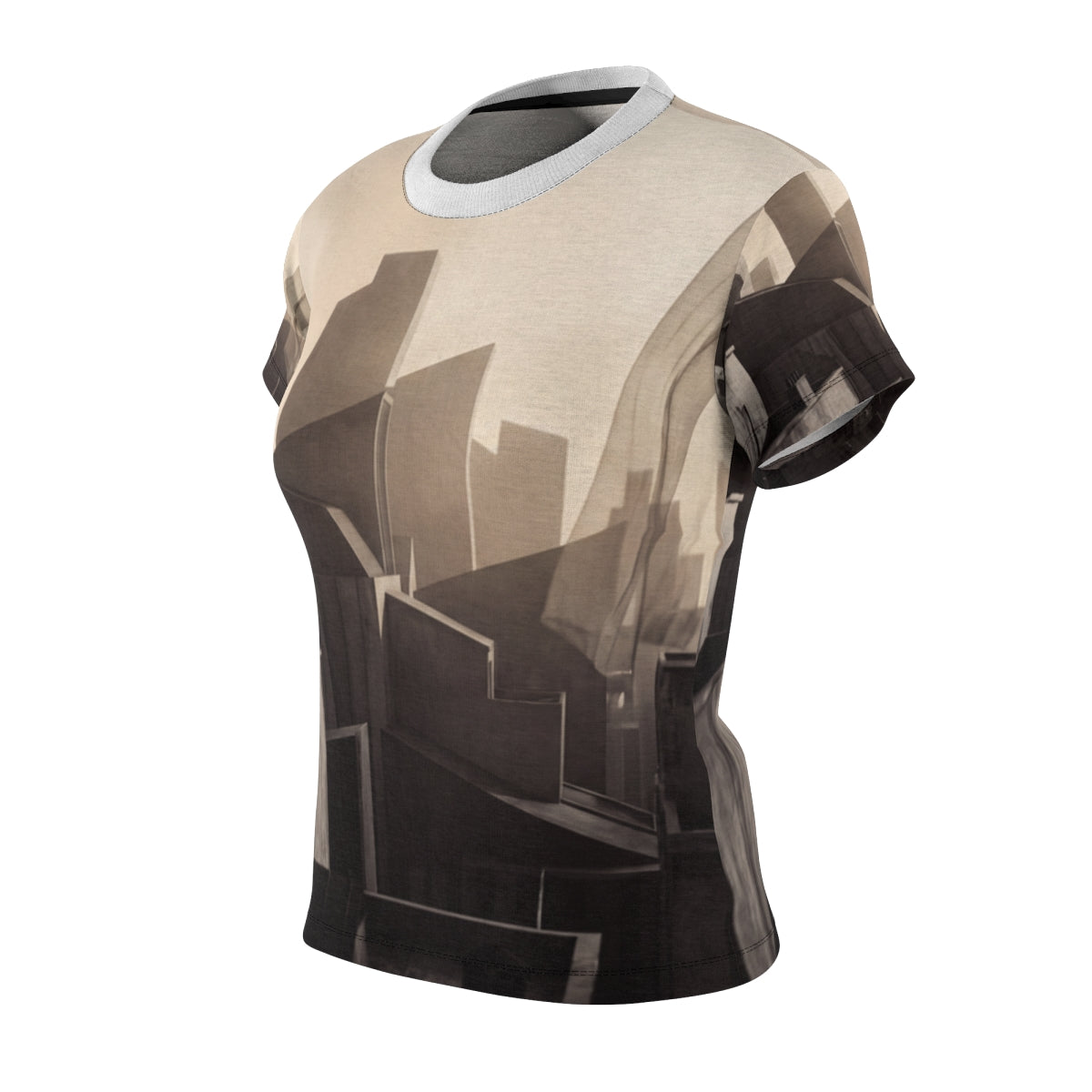 Women's Cut and Sew Tee with Urban Skyline Art