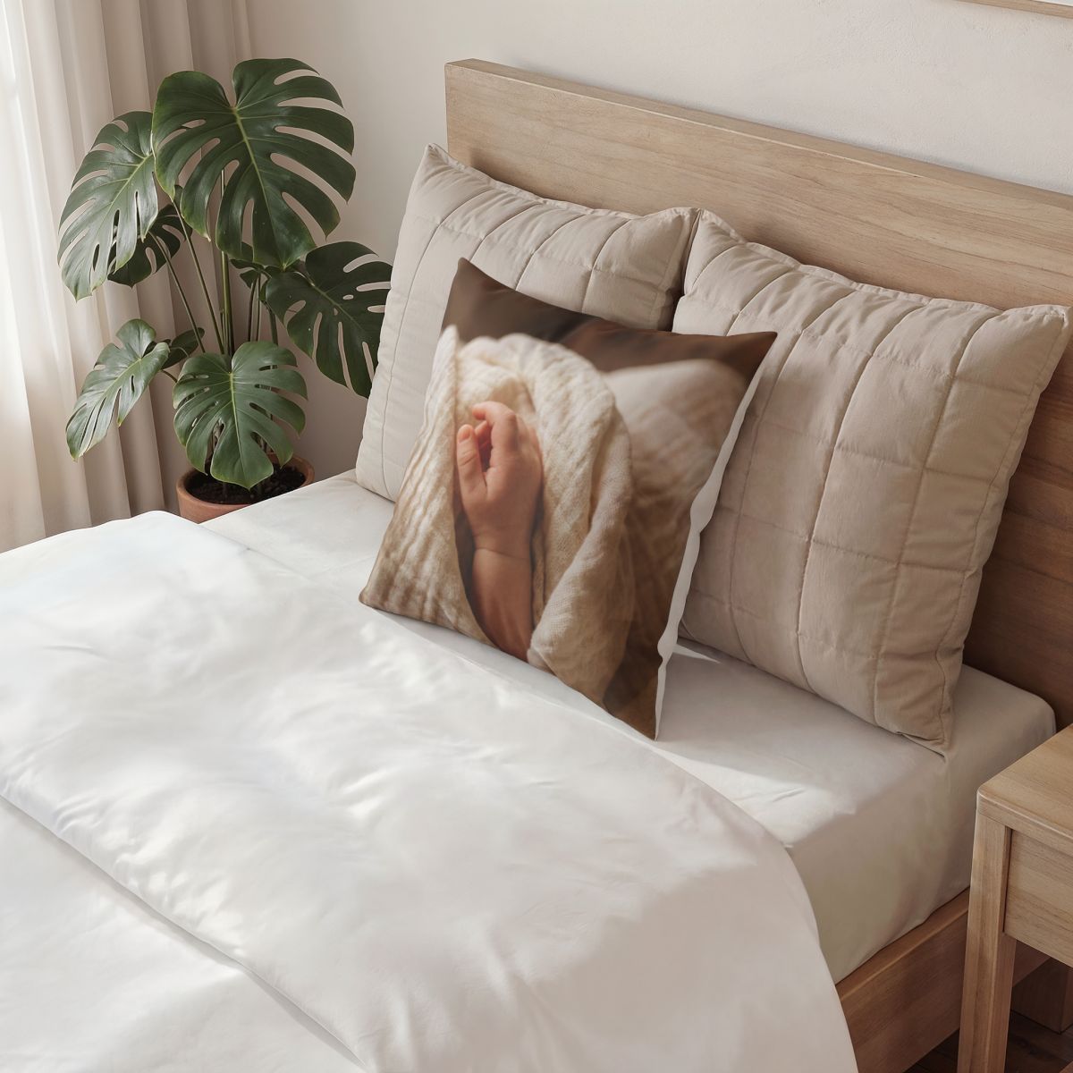 Velvet Throw Pillow - Luxurious Calm