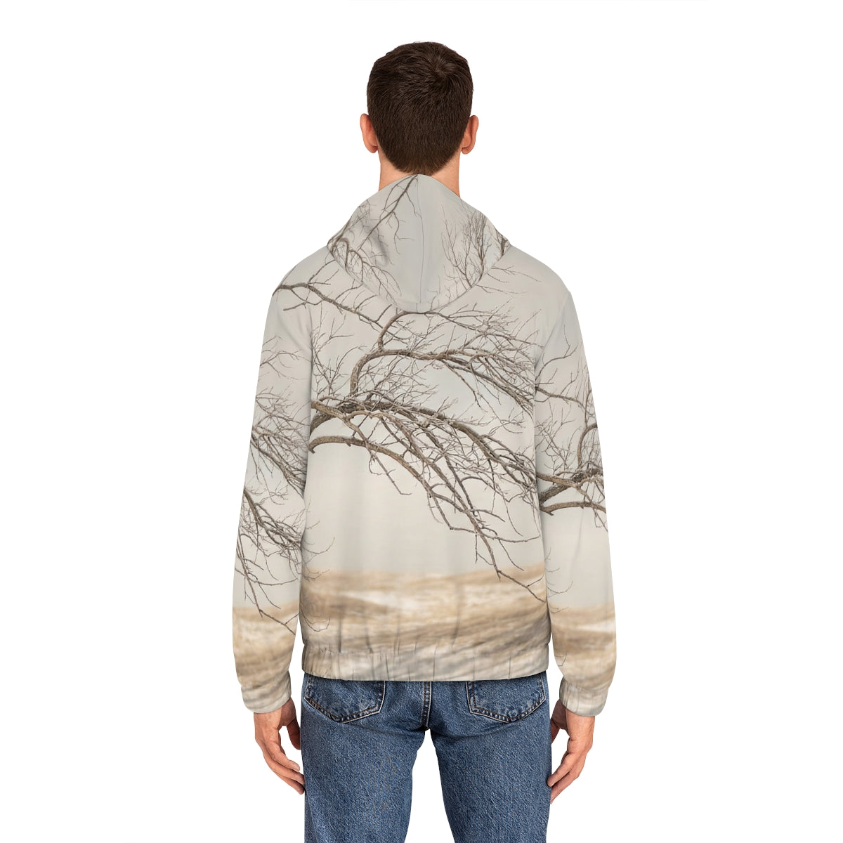 Men's Full-Zip Hoodie - Winter Branch Solitude Landscape |...