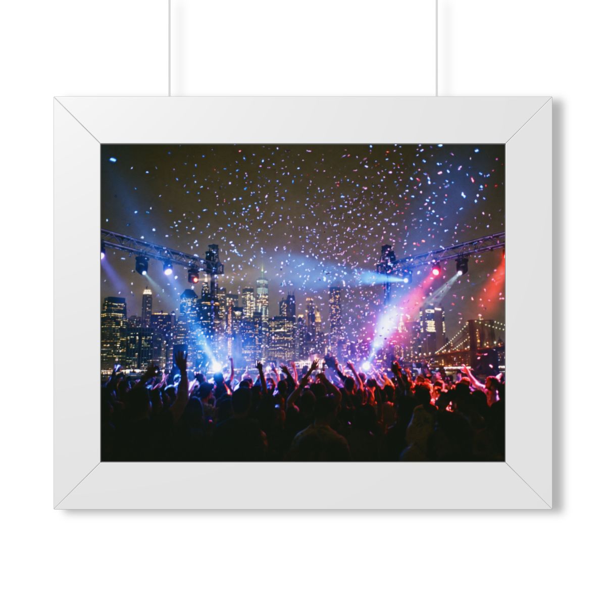 Framed Horizontal Poster - City Skyline Festival Euphoria......