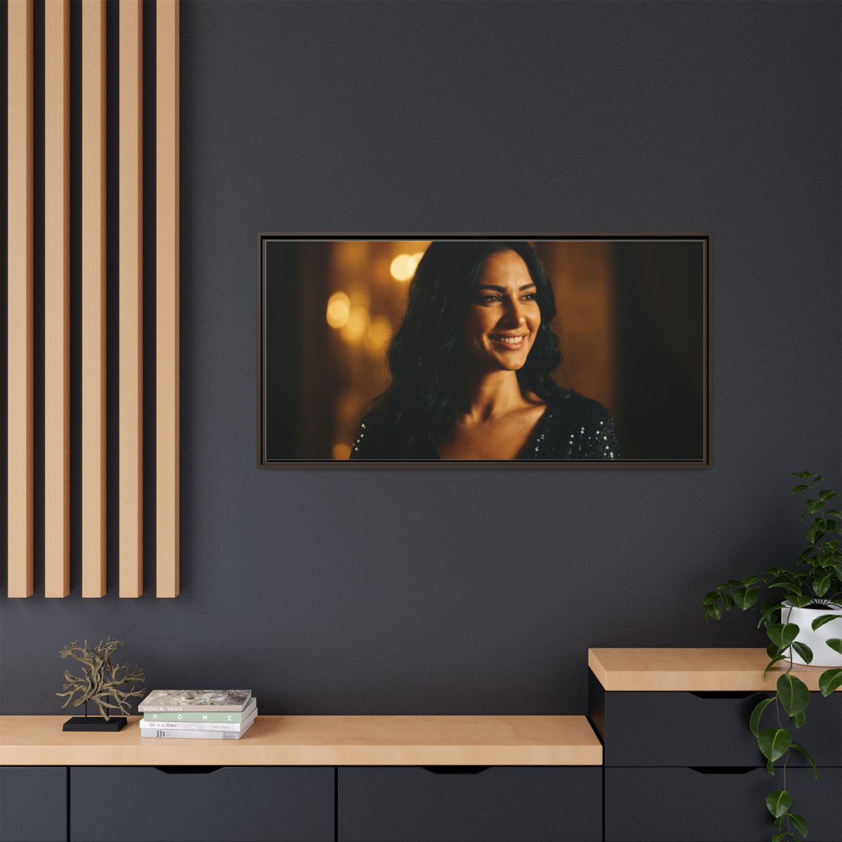 Framed Canvas Art - Golden Glamour — Espresso / 1.25"