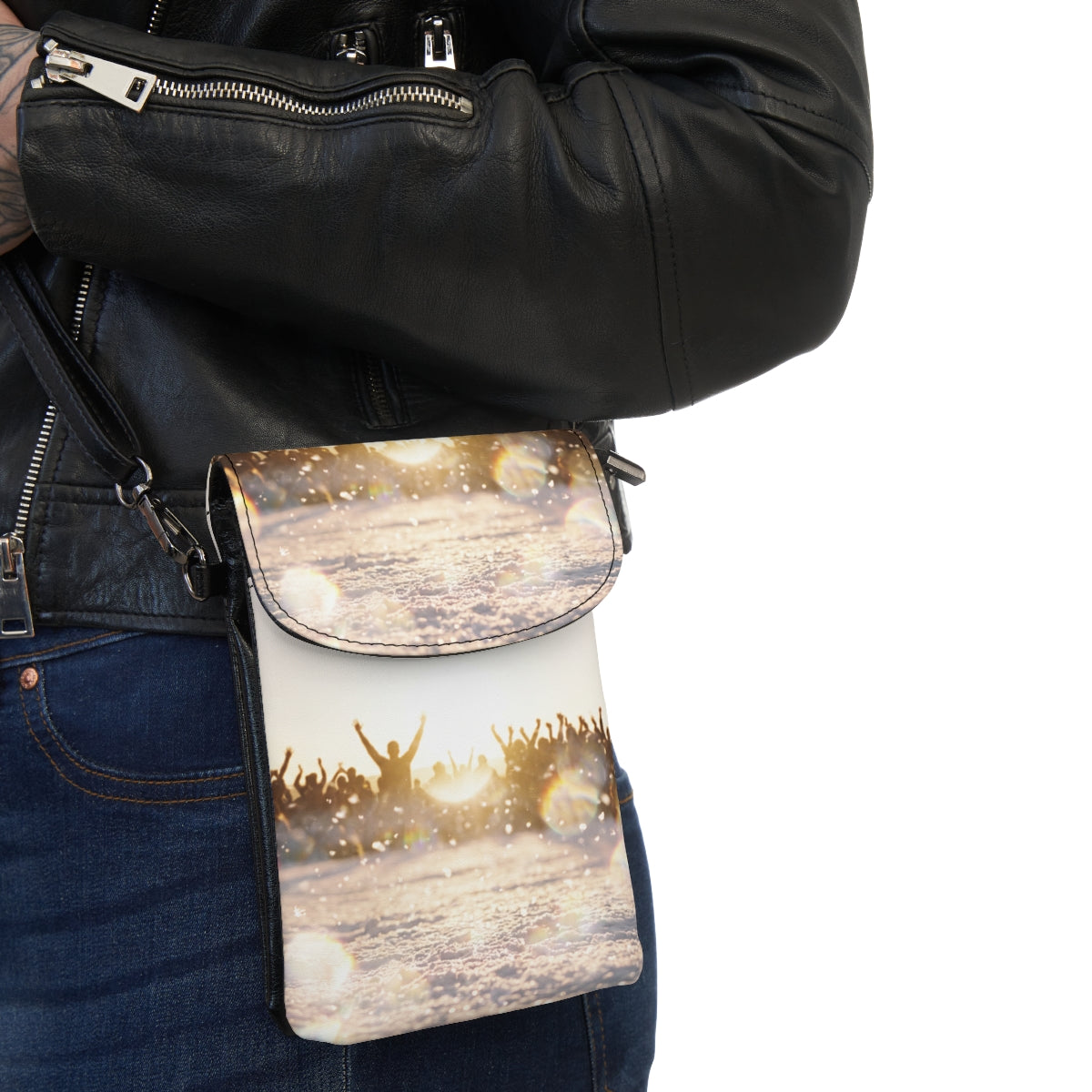 Golden Hour Crowd Small Cell Phone Wallet