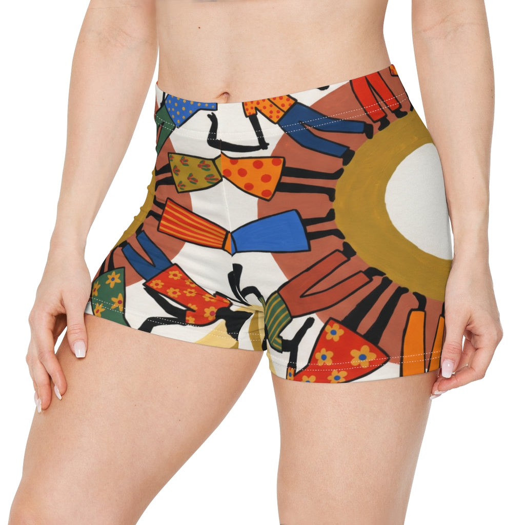 Women's Shorts - Unity Mandala Folk Art | Echovira Gallery