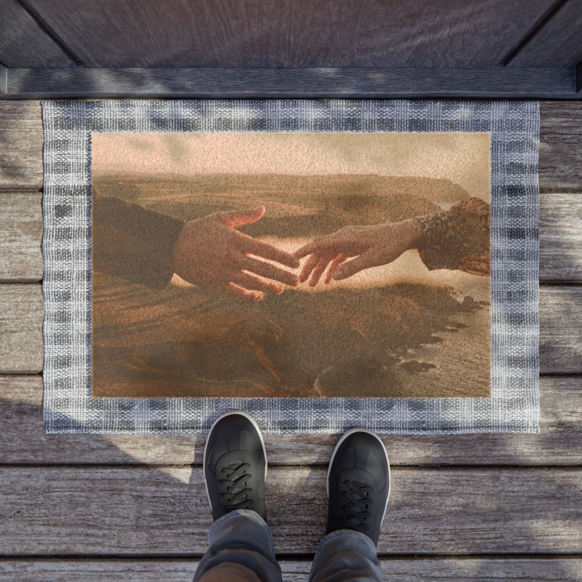 Doormat - The Infinite Touch | Ethereal Coastal Art |...