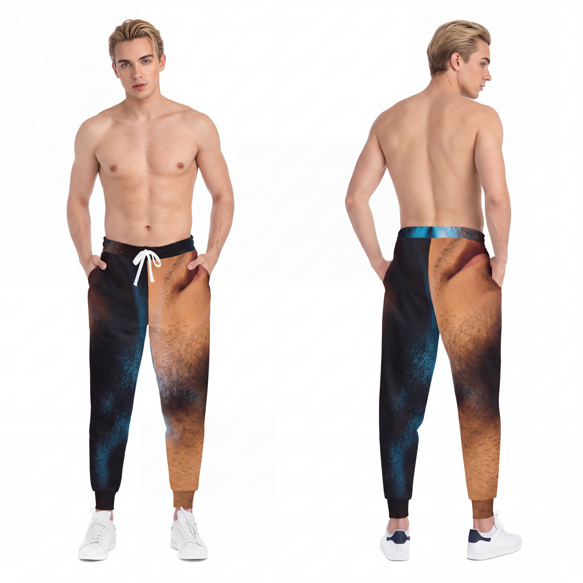 Men's Athletic Joggers - Midnight Glow Portrait | Echovira...