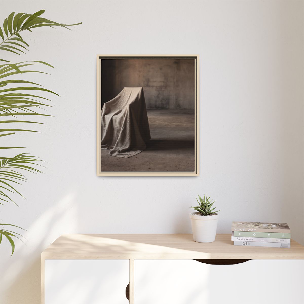 Matte Canvas, Framed - Draped Silence Still Life Art... |...