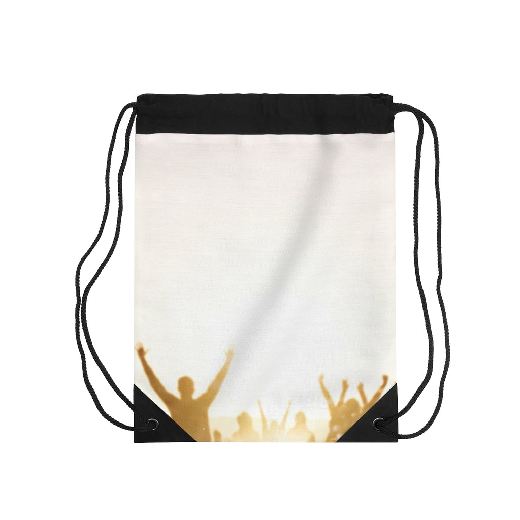 Golden Hour Crowd Celebration Drawstring Bag
