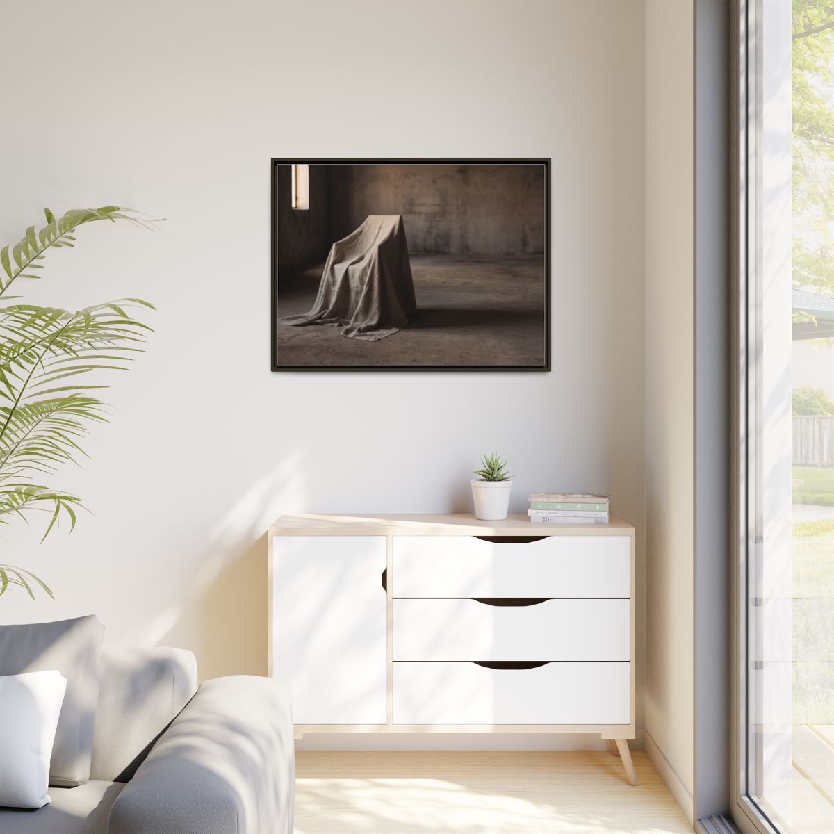Matte Canvas, Framed - Draped Silence Still Life Art... |...