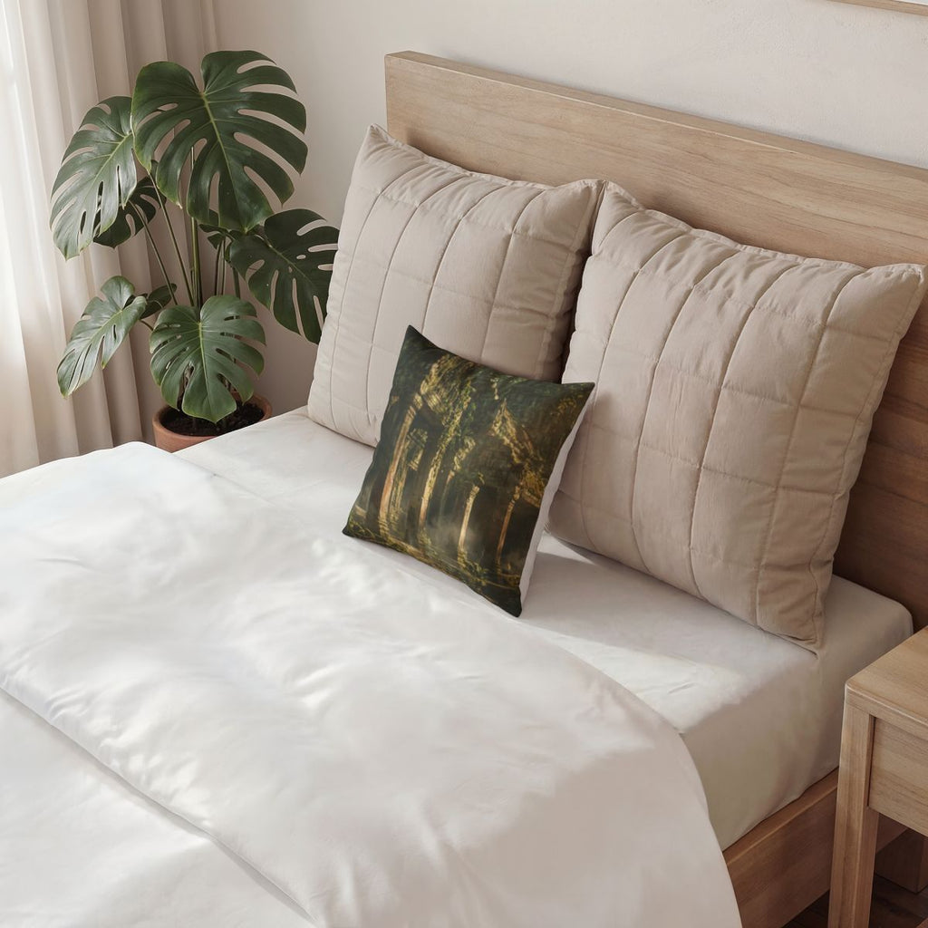Poly Velvet Pillow - Ancient Sanctuary | Echovira Gallery