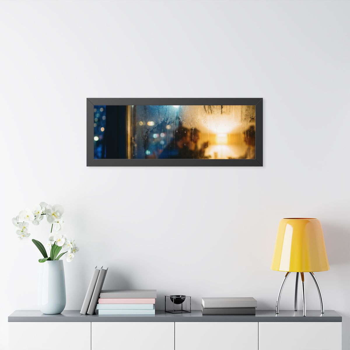 Framed Horizontal Poster - Twilight Gathering — Black... |...