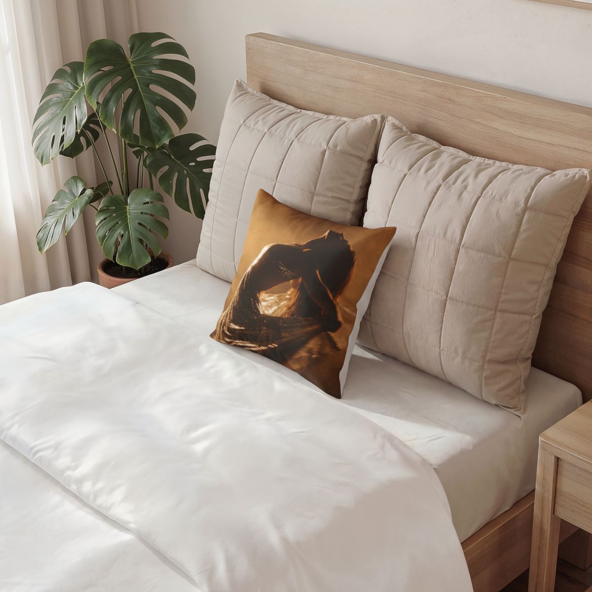 Poly Velvet Pillow - Golden Euphoria | Echovira Gallery