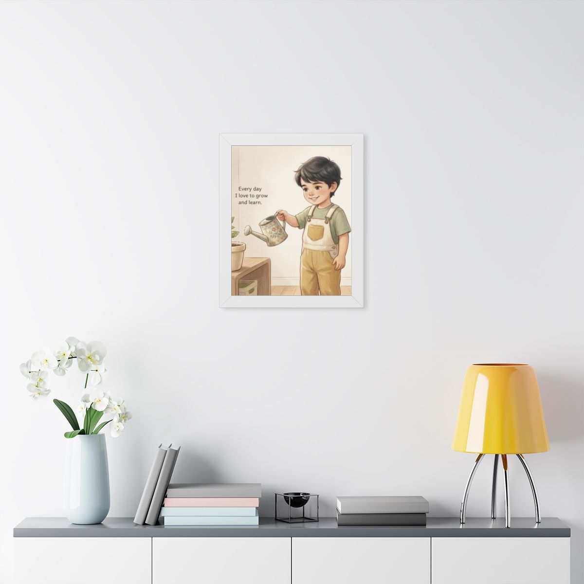 Framed Vertical Poster - Daily Growth Art — White (11×14......