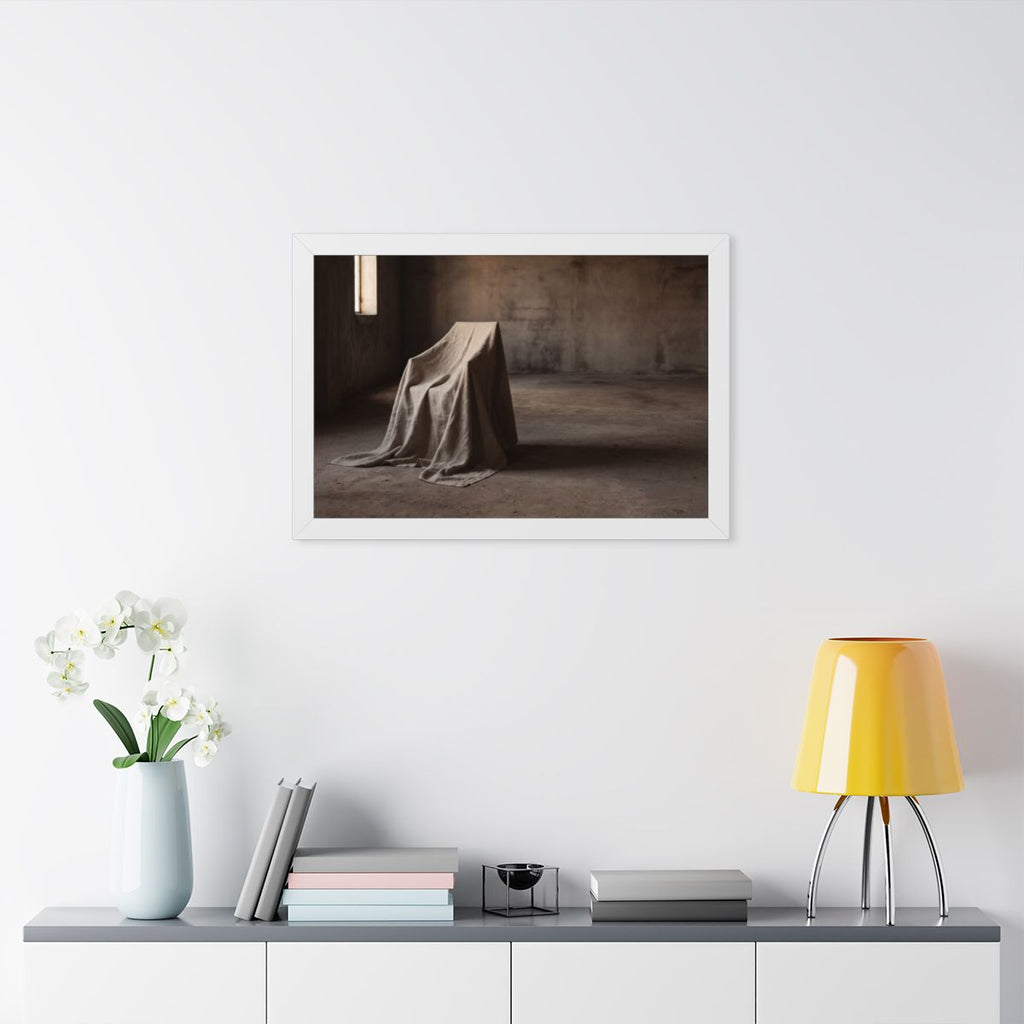 Framed Horizontal Poster - Draped Silence Still Life Art......
