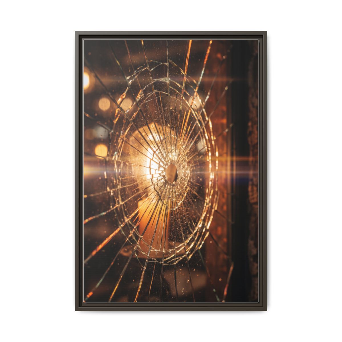 Framed Matte Canvas - Shattered Glass — Espresso / 1.25"