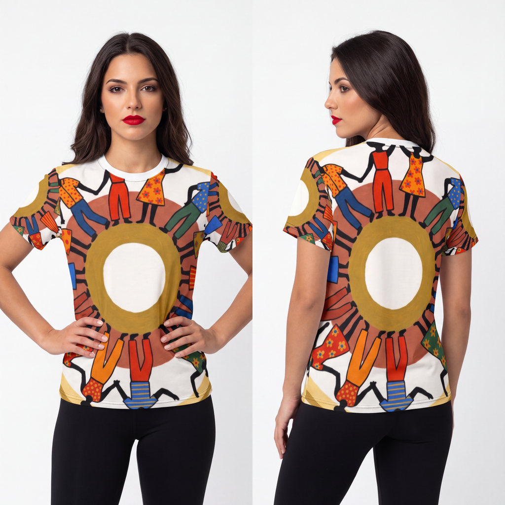 Unisex Cut & Sew Tee - Unity Mandala Folk Art | Echovira...